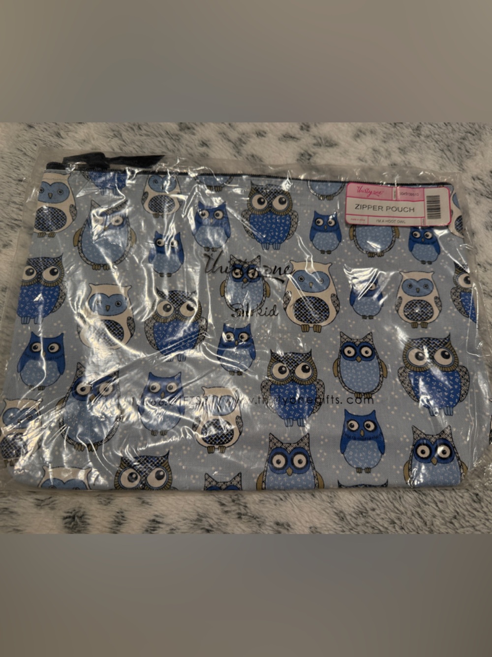 thirty-one Blue Owl Zipper Pouch